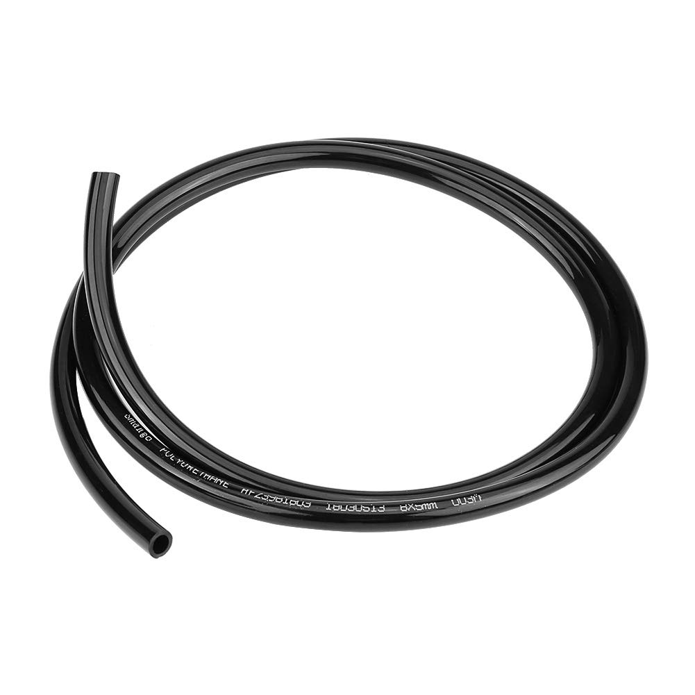 Universal Motorcycle Fuel Line Hose - 1M Non-Braided Rubber Gasoline Oil Pipe for Constant Flow (Black) - Perfect for Motorcycle, ATV, Dirt Bike Fuel System Repairs and Upgrades