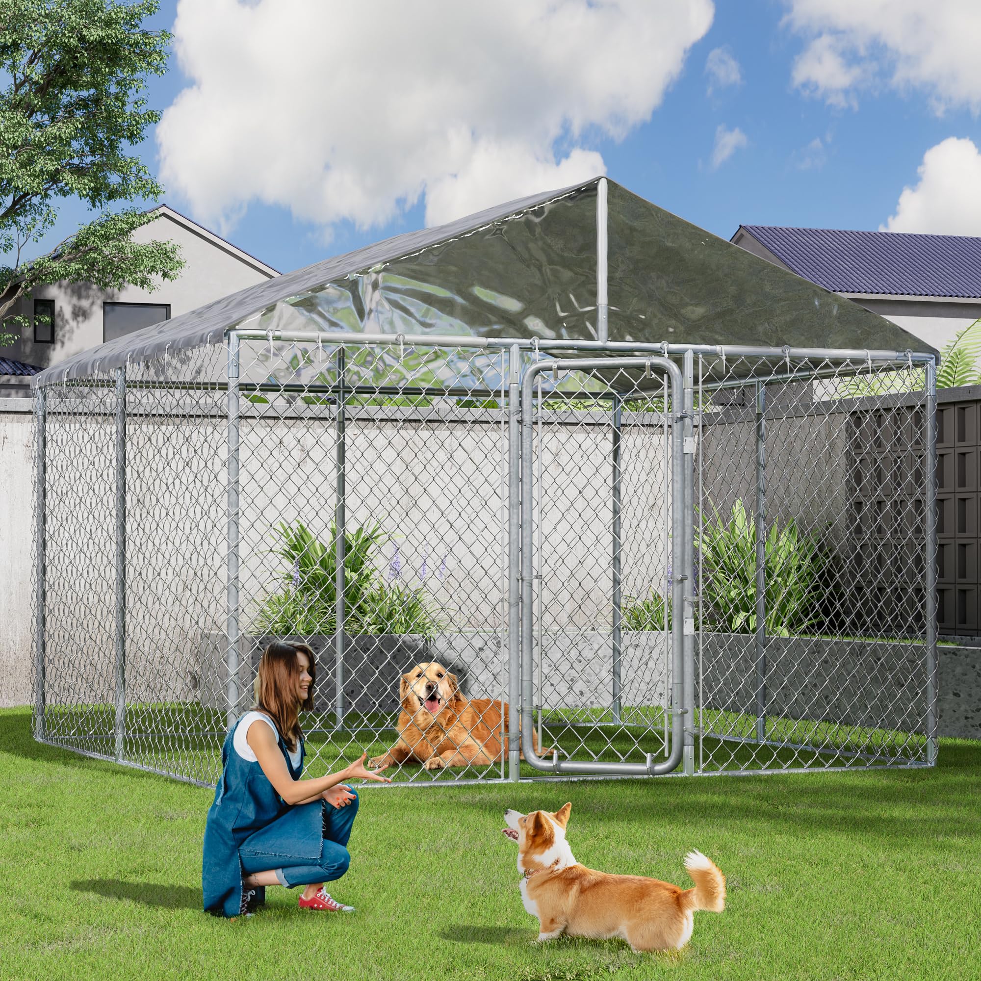 Heavy Duty Outdoor Dog Kennel for Large Dogs - 118