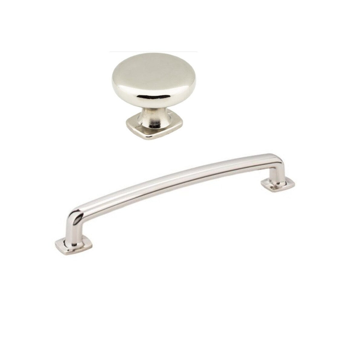Polished Nickel Foundry Drawer Pulls and Cabinet Knobs - Vintage Style Cabinet Hardware for Kitchen, Bathroom & Furniture - Durable & Stylish Home Upgrade