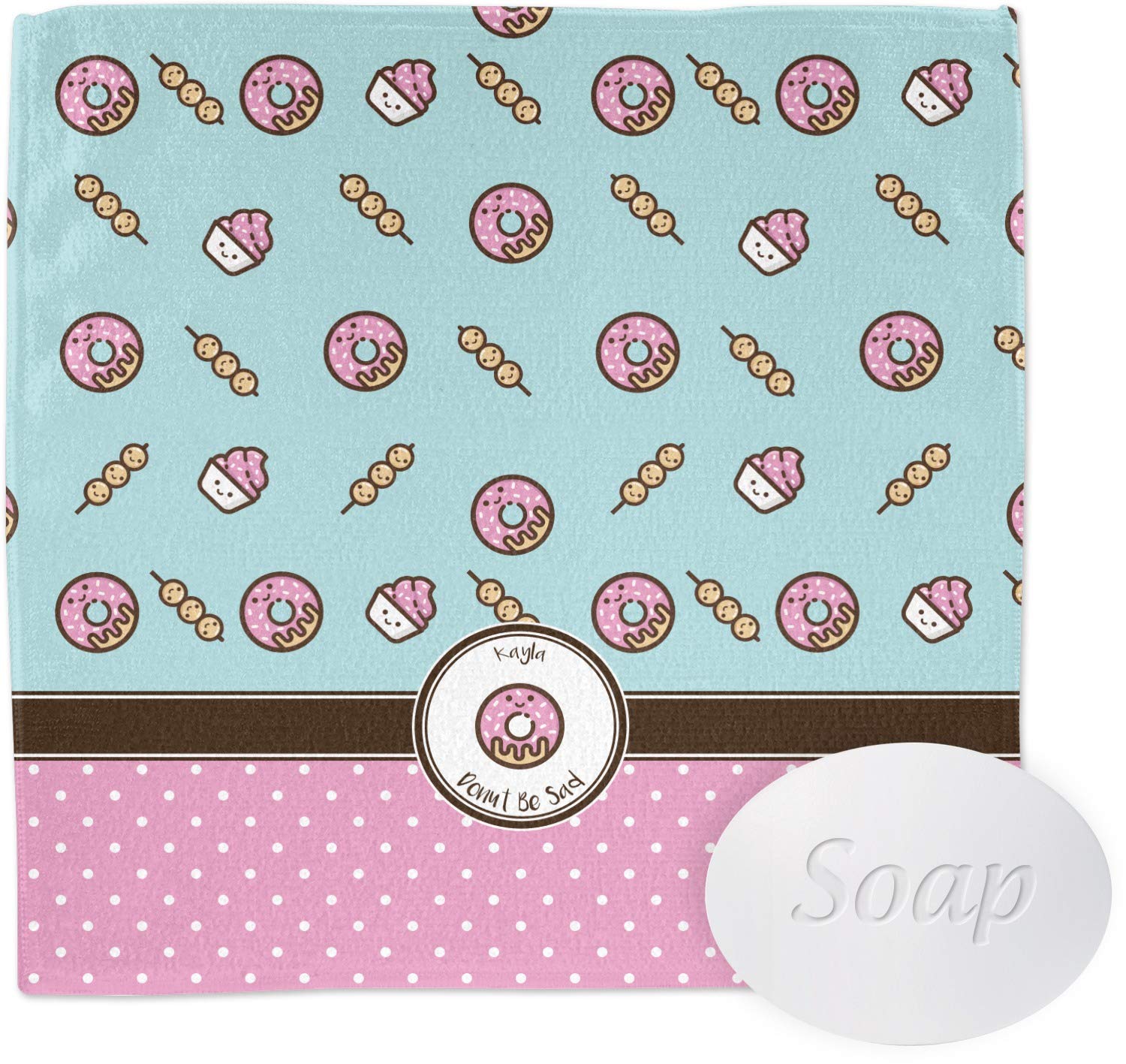 Customized Donut Washcloths - Personalized Cotton Towels for Babies, Kids & Adults - Perfect for Bath Time, Spa, Nursery & Gift Giving