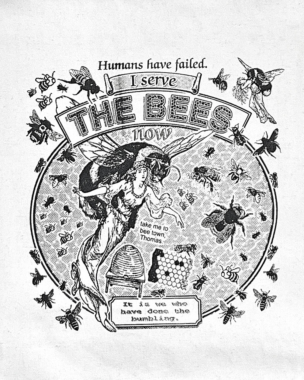 I Serve The Bees Now - Eco-Friendly Oversized Cotton Tote Bag for Grocery Shopping, Beach Trips & Farmers Market