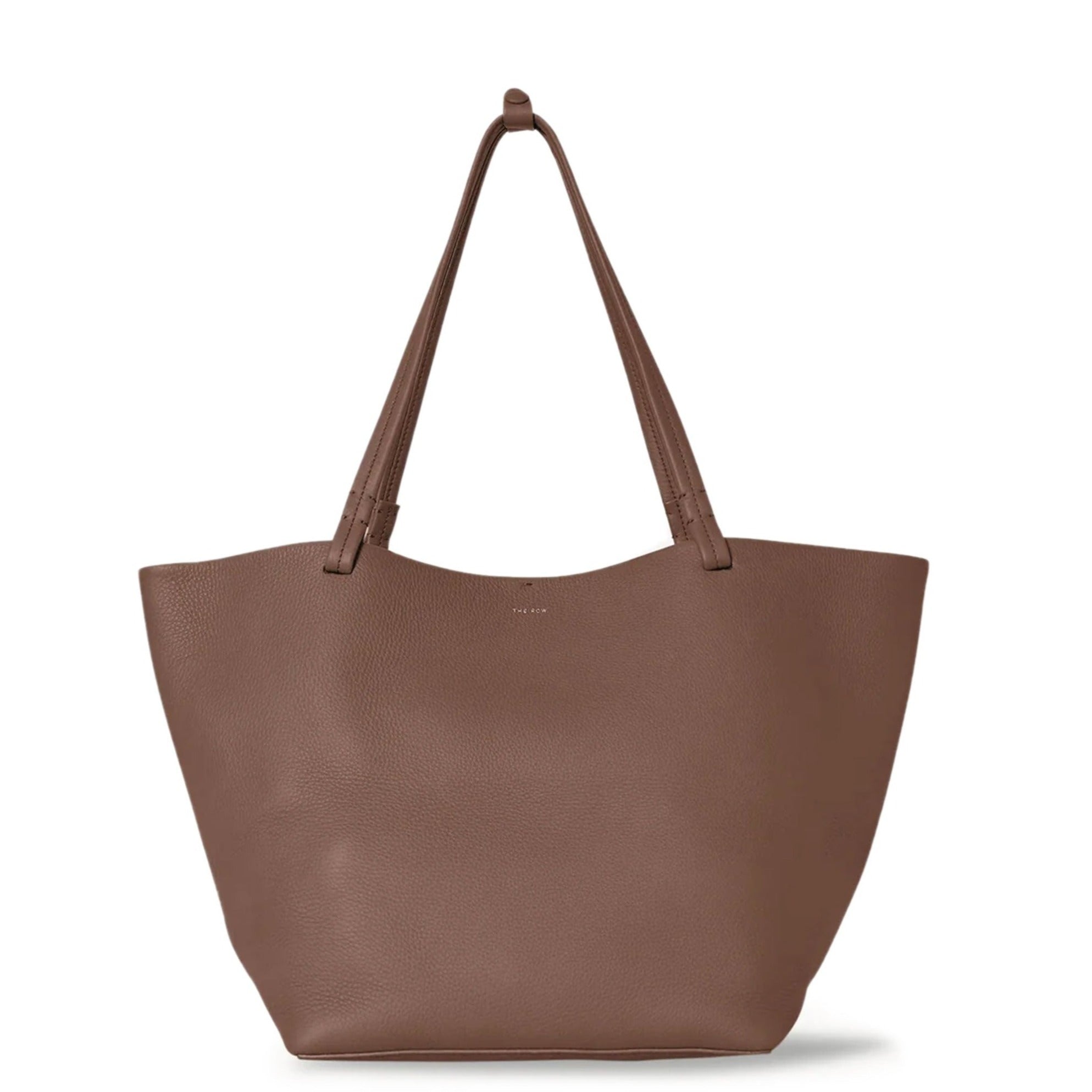 Premium Leather Park Tote Bag - 3-Grain Textured Taupe Handbag for Women | Stylish Everyday Purse for Work, Travel & Shopping