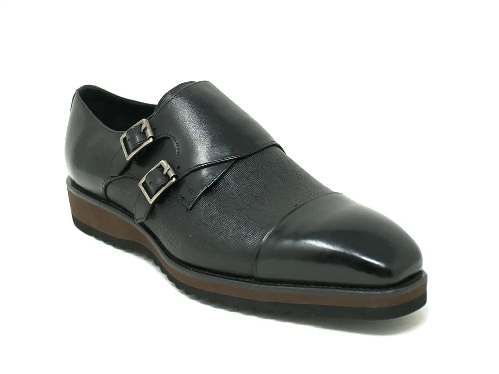 Premium Double Monk Strap Burnished Leather Loafers for Men - Classic Dress Shoes for Business, Office & Formal Occasions - Comfortable Slip-On Style for Weddings & Professional Events