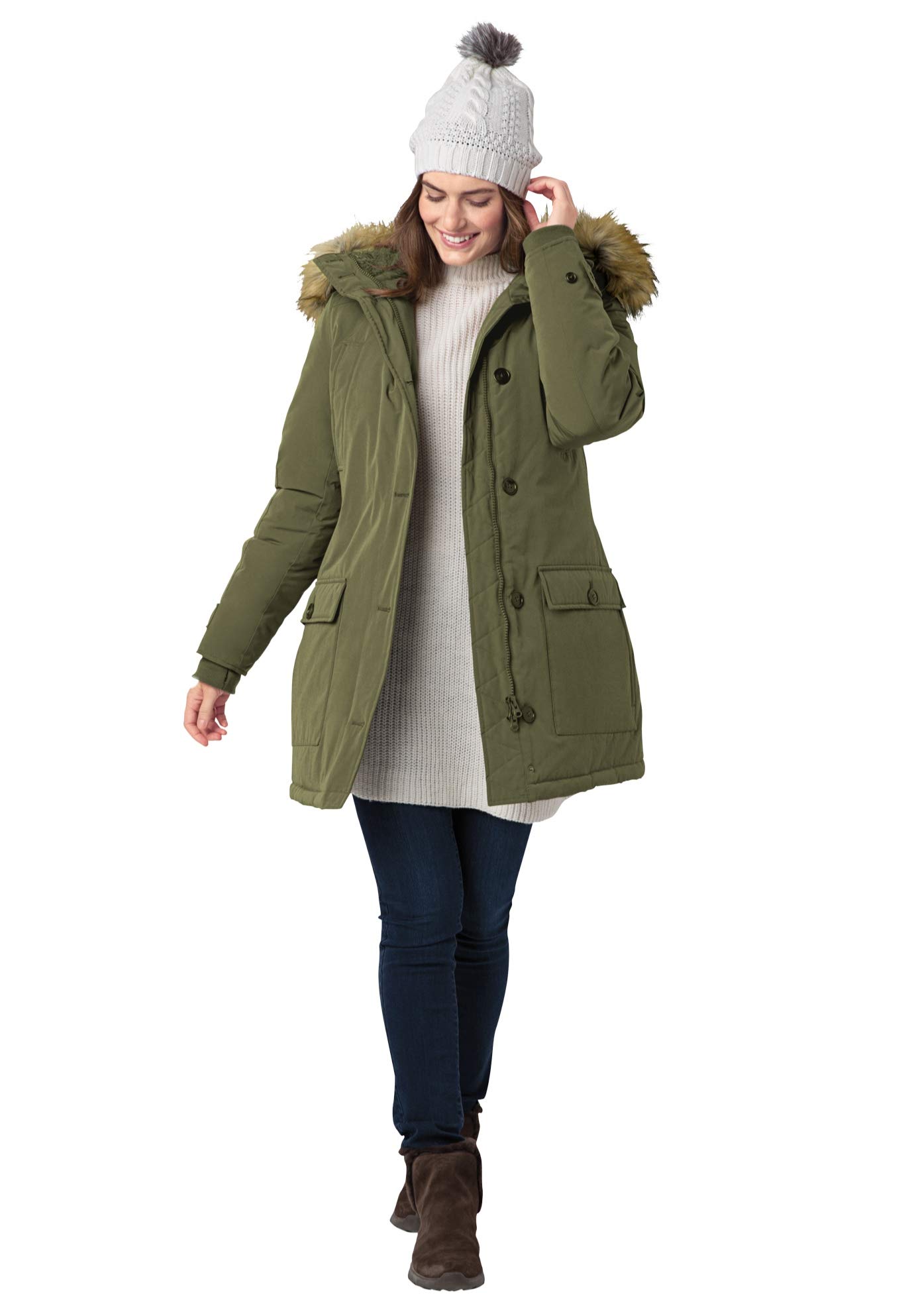 Woman Within Plus Size Arctic Parka Jacket with Hood - 34