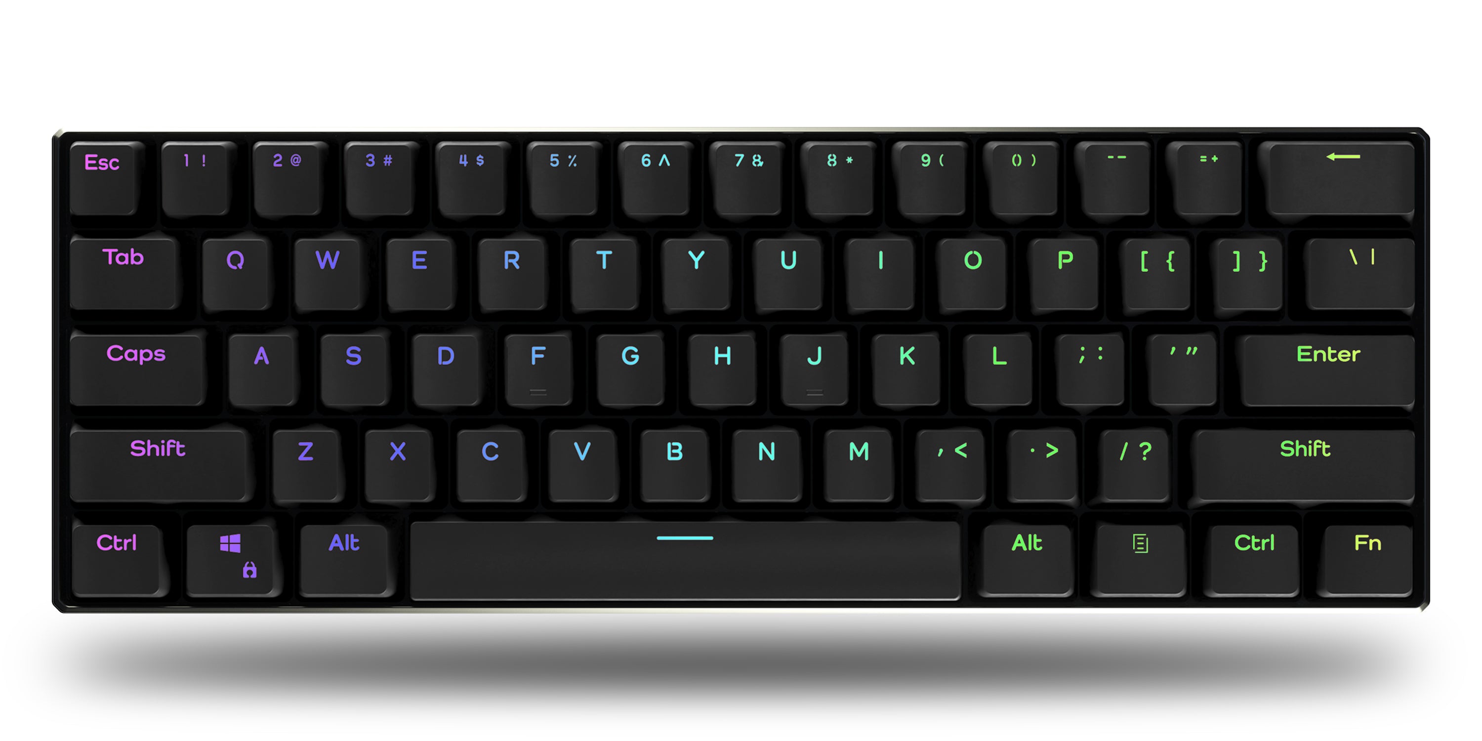 Compact 60% Mechanical Keyboard - Sleek Black Design for Gamers & Typists - Perfect for Home, Office & Gaming Setups