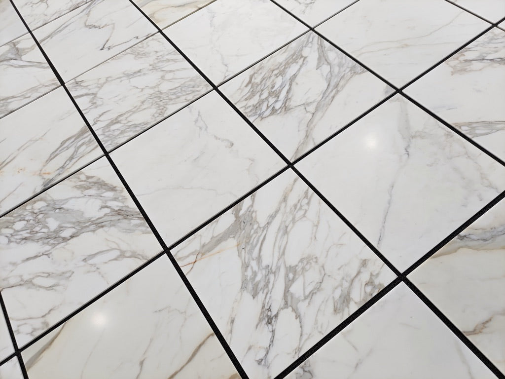 Premium Calacatta Gold Marble Tile 24x24 Inches - Polished Porcelain Floor & Wall Tile for Kitchen, Bathroom, and Luxury Home Decor