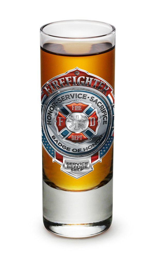 Firefighter Shot Glasses Set of 36 (2 Oz) - Chrome Badge Design for Men & Women | Honor Service Sacrifice Gift Idea | Perfect for Parties, Celebrations & Firefighter Appreciation Events