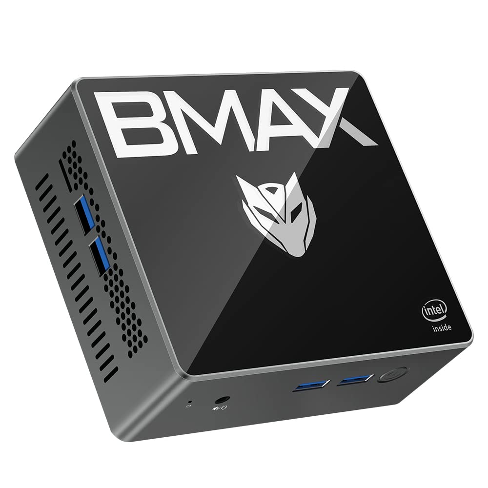 Bmax Mini PC Windows 11 Pro - Intel Celeron N4020 (Up to 2.8GHz), 6GB DDR4 RAM, 128GB eMMC Storage, 4K Dual Display, 4x USB Ports, HDMI, RJ45, Dual-Band WiFi, Bluetooth 4.2 - Compact Desktop Computer for Home Office, Gaming & Entertainment