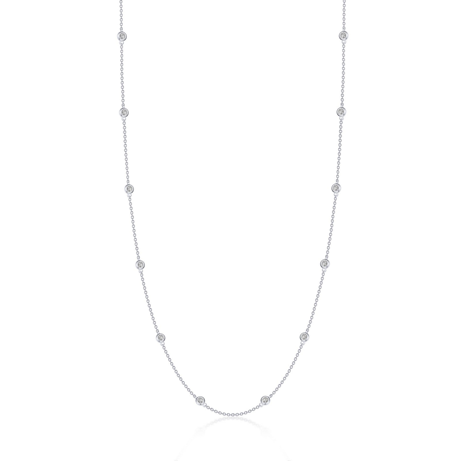 0.73 CTW Diamond Station Necklace for Women - Elegant Layering Necklace for Everyday Wear & Special Occasions