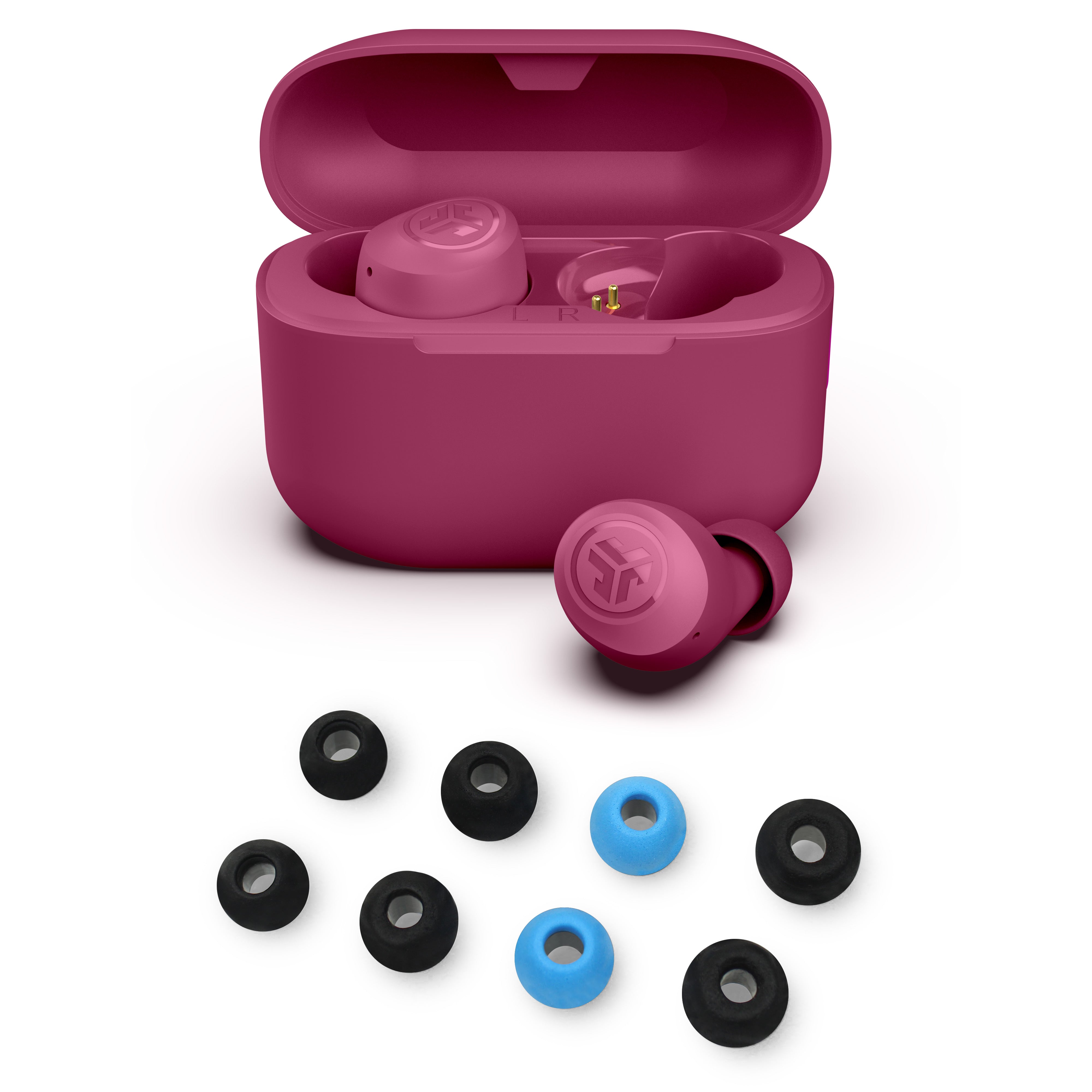 Go Pop+ Dark Pink Wireless Earbuds with Cloud Foam Tips - Premium Noise Isolating Gift Set for Running, Workouts & Travel (3 Pairs)