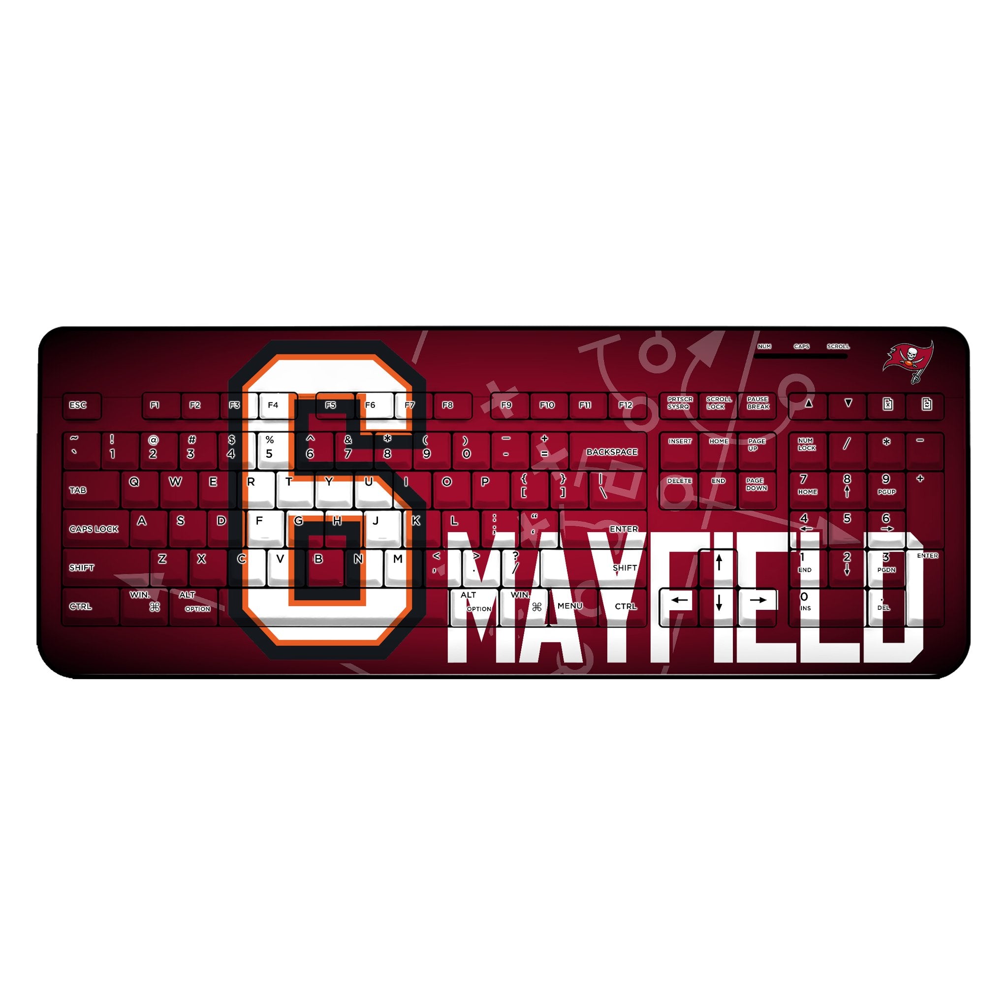 Baker Mayfield Tampa Bay Buccaneers Wireless USB Keyboard - NFL Gaming & Office Keyboard for PC, Mac, Laptop - Perfect for Football Fans & Gamers