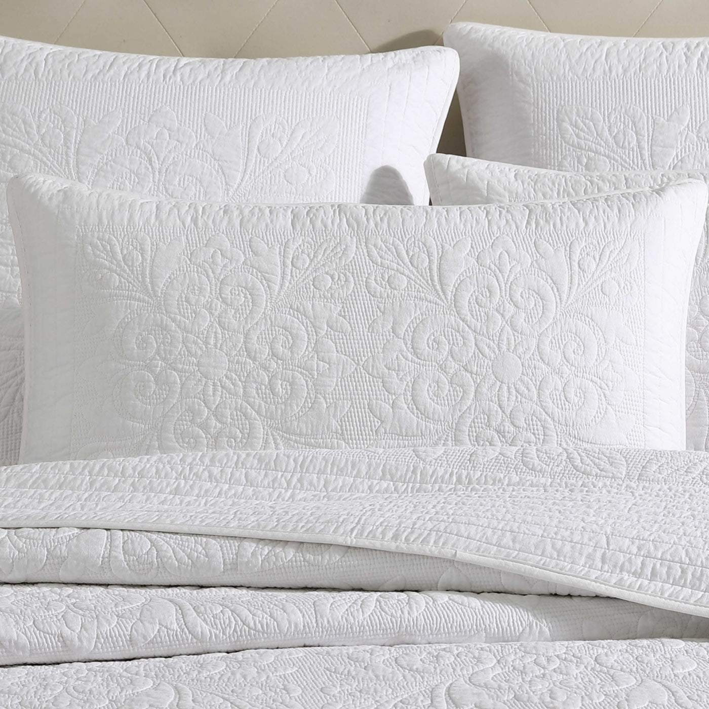 Aerin Ivory Pillowcase Sham by Private Collection - Luxury 100% Cotton Decorative Pillow Cover for Bedroom, Living Room & Home Decor