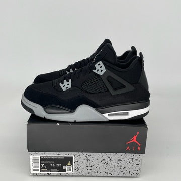AIR JORDAN 4 Black Canvas Men's Basketball Shoes - Size 7 (DV0553-006) | Retro Sneakers for Streetwear, Gym & Casual Outfits
