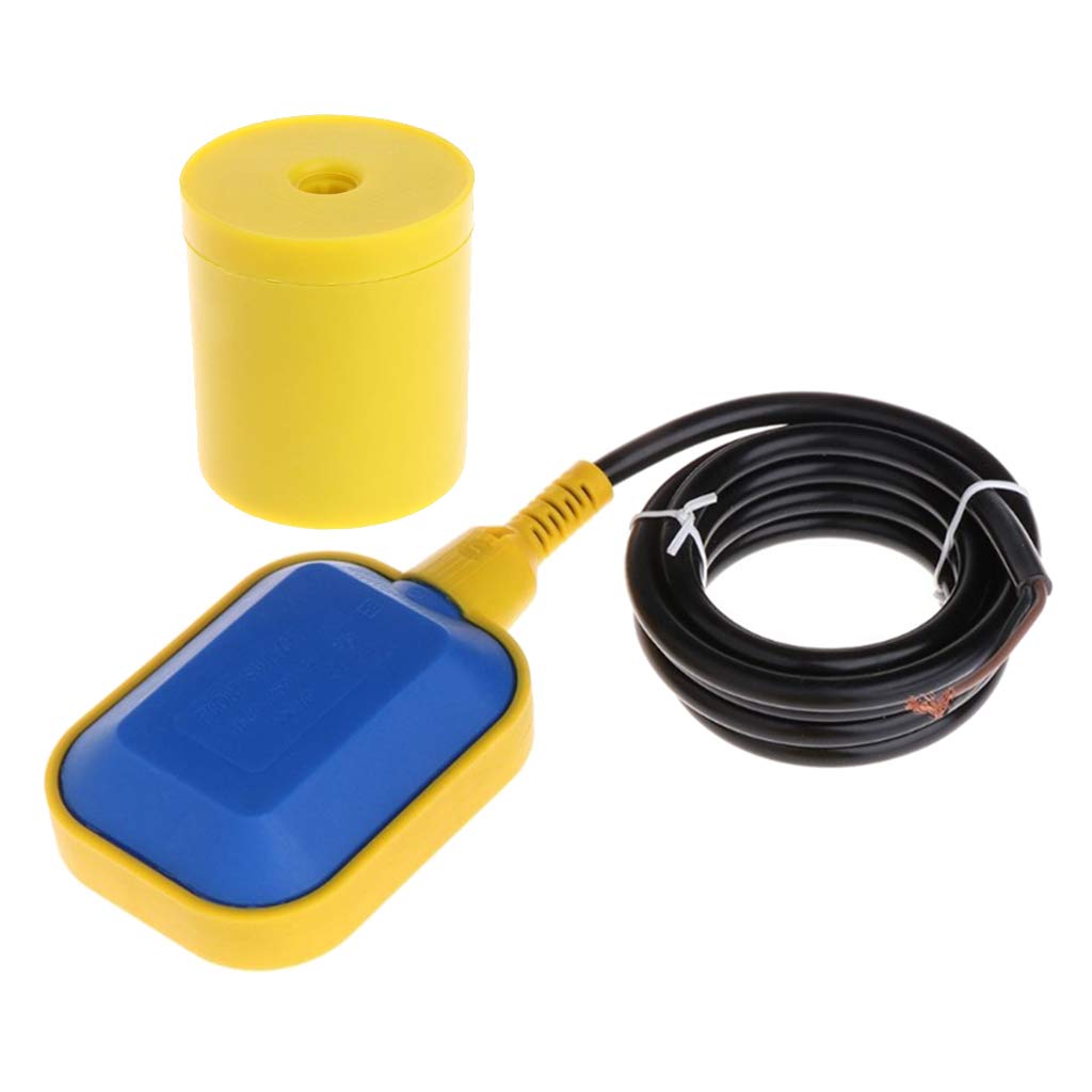 Automatic Float Switch for Sump Pump - 250V Water Level Controller with Yellow & Blue Design | Ideal for Basement, Septic Tank, and Pool Water Level Monitoring
