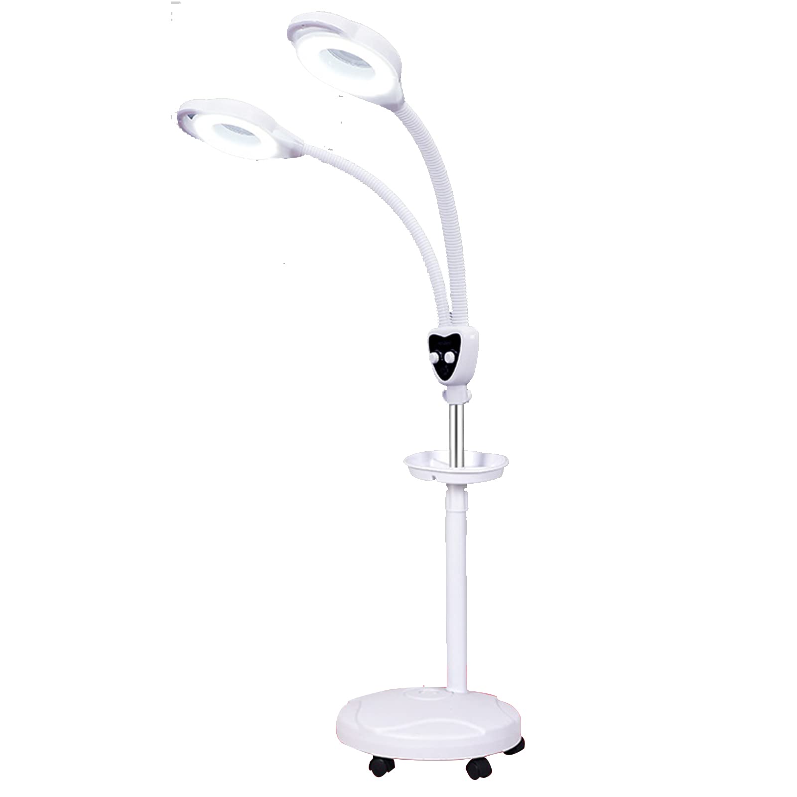 YANGH Double Head 8X Magnifying Glass Floor Lamp with 360° Adjustable Gooseneck - Cold Light Beauty Lamp for Nail Art, Crafts, Reading & Makeup - Perfect for Salon, Home & Office Use
