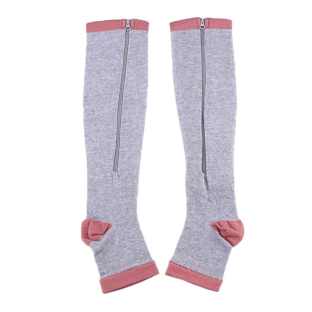 Zippered Medical Compression Socks for Men & Women - 20-30 mmHg Graduated Support, Easy On/Off Zipper Design (1 Pair) - Ideal for Travel, Post-Surgery Recovery & Varicose Vein Relief