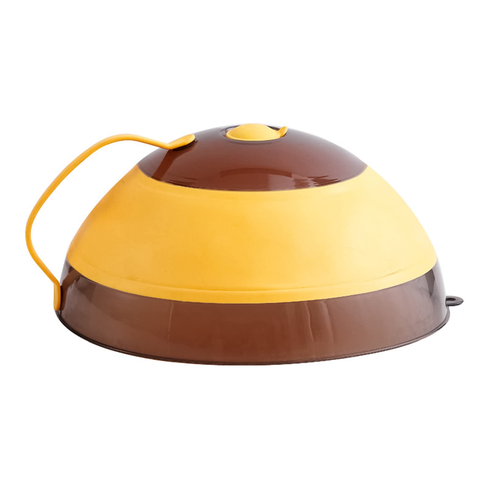 Weloille Large BPA-Free Silicone Collapsible Microwave Splatter Cover with Steam Vents & Easy Grip Handle - Reusable Microwave Splatter Guard Lid to Keep Oven Clean (Yellow) - Perfect for Reheating Food, Preventing Mess & Easy Storage