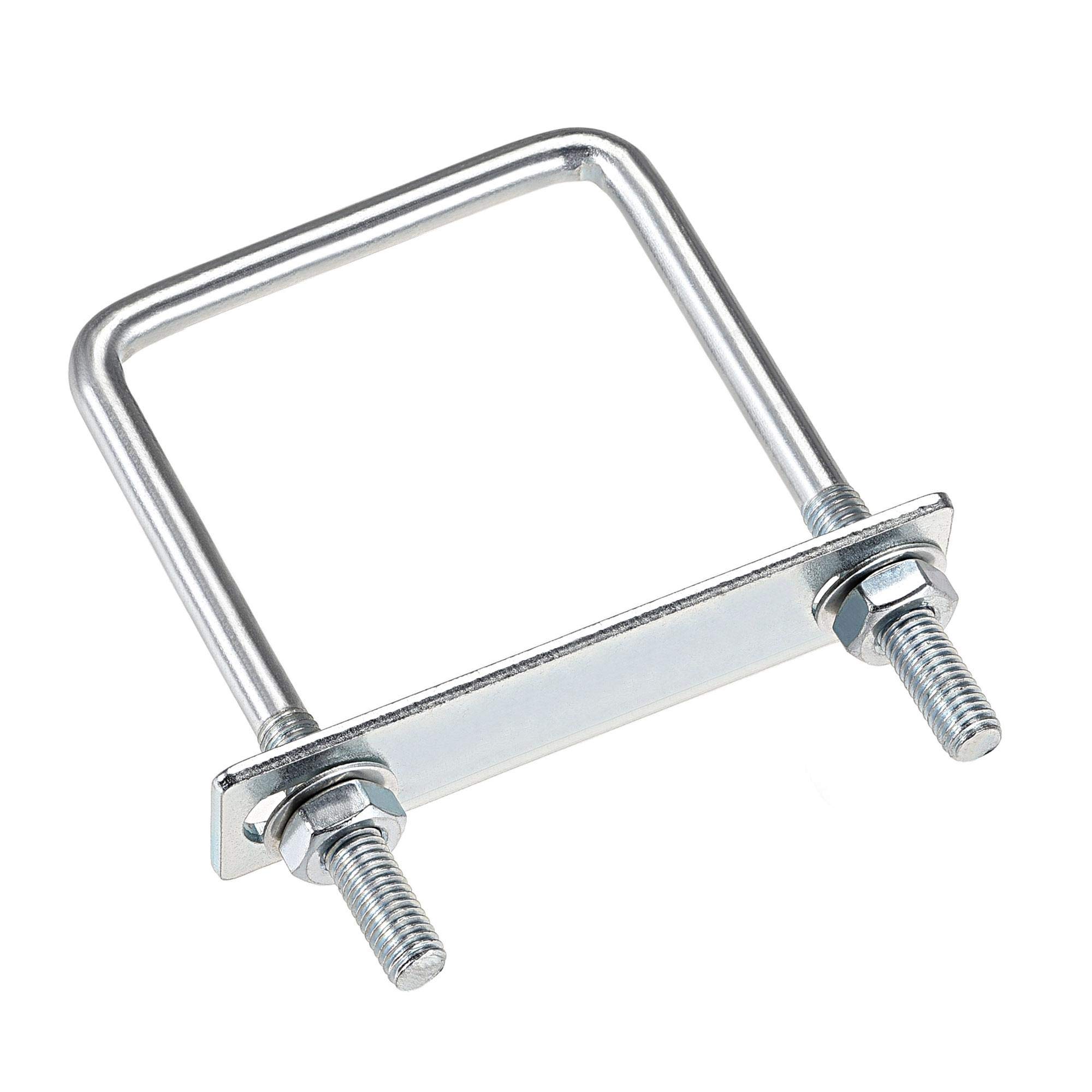 Carbon Steel M8 Square U-Bolts 4-Pack with Nuts & Washers for Frame Mounting