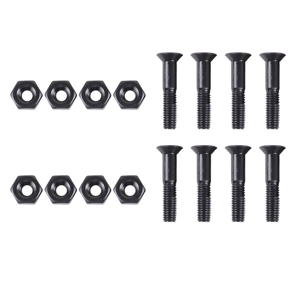 B Baosity 16-Piece Skateboard Hardware Set - Durable Steel Screws & Nuts for Skateboard Trucks & Longboard Maintenance - Perfect for DIY Skateboard Repair & Upgrades