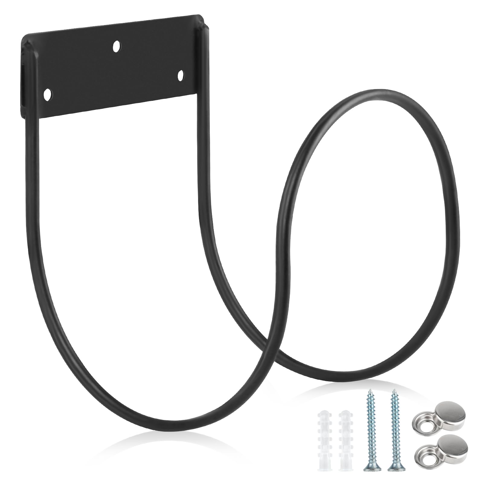 Wall Mount Garden Hose Rack - Heavy Duty Black Hose Hanger Organizer for Outdoor Watering, Yard & Garden Storage (Set of 1) - Perfect for Garage, Shed, or Backyard Organization