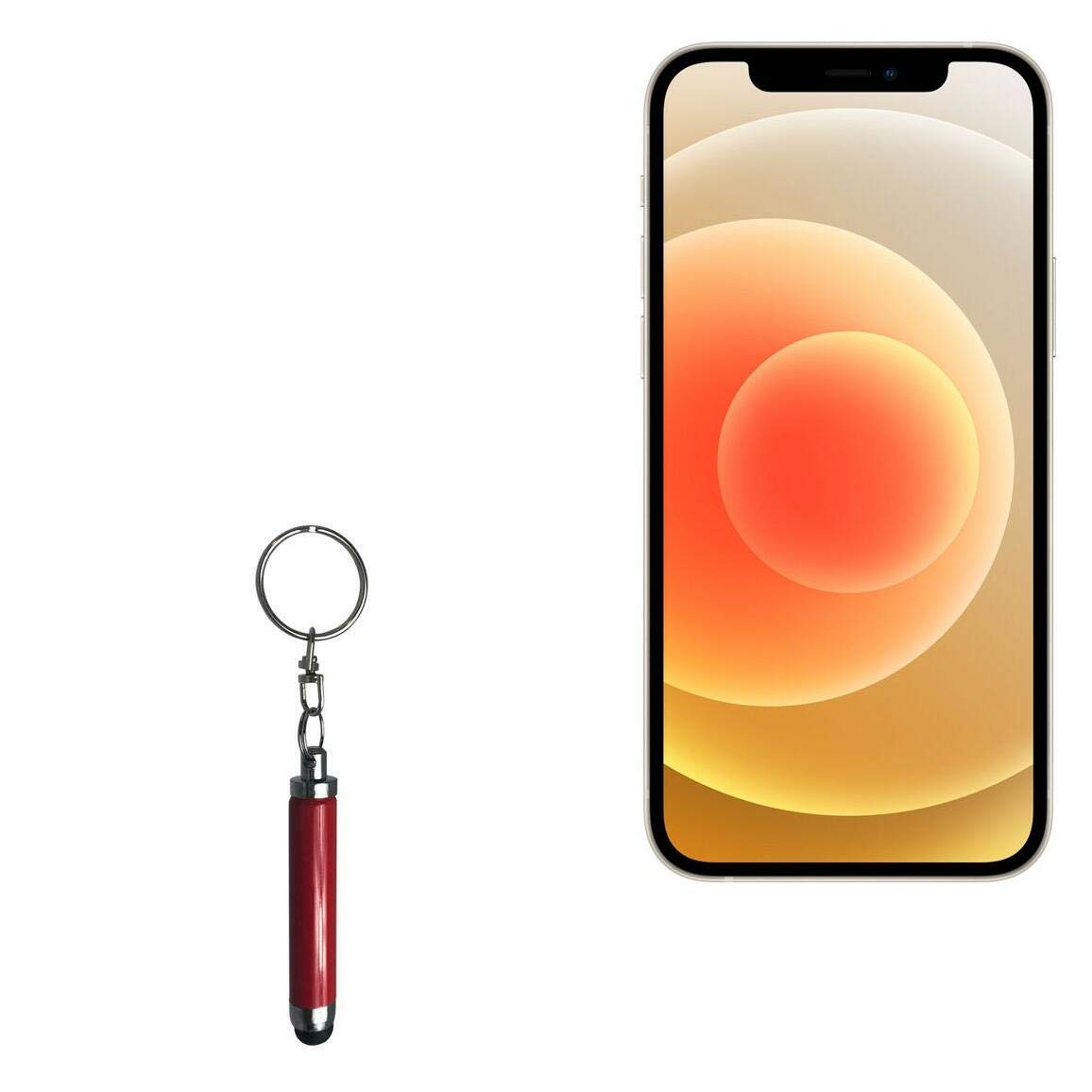BoxWave Stylus Pen for Apple iPhone 12 Mini - Precision Capacitive Stylus with Keyring Loop, Compatible with iPhone 12 Mini - Ruby Red | Perfect for Note-Taking, Drawing & Touchscreen Use