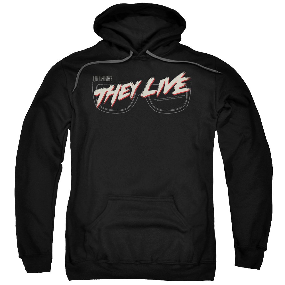 They Live - Men's Graphic Logo Pullover Hoodie, Small, Black | Streetwear Fashion, Casual Wear, Movie Fan Apparel