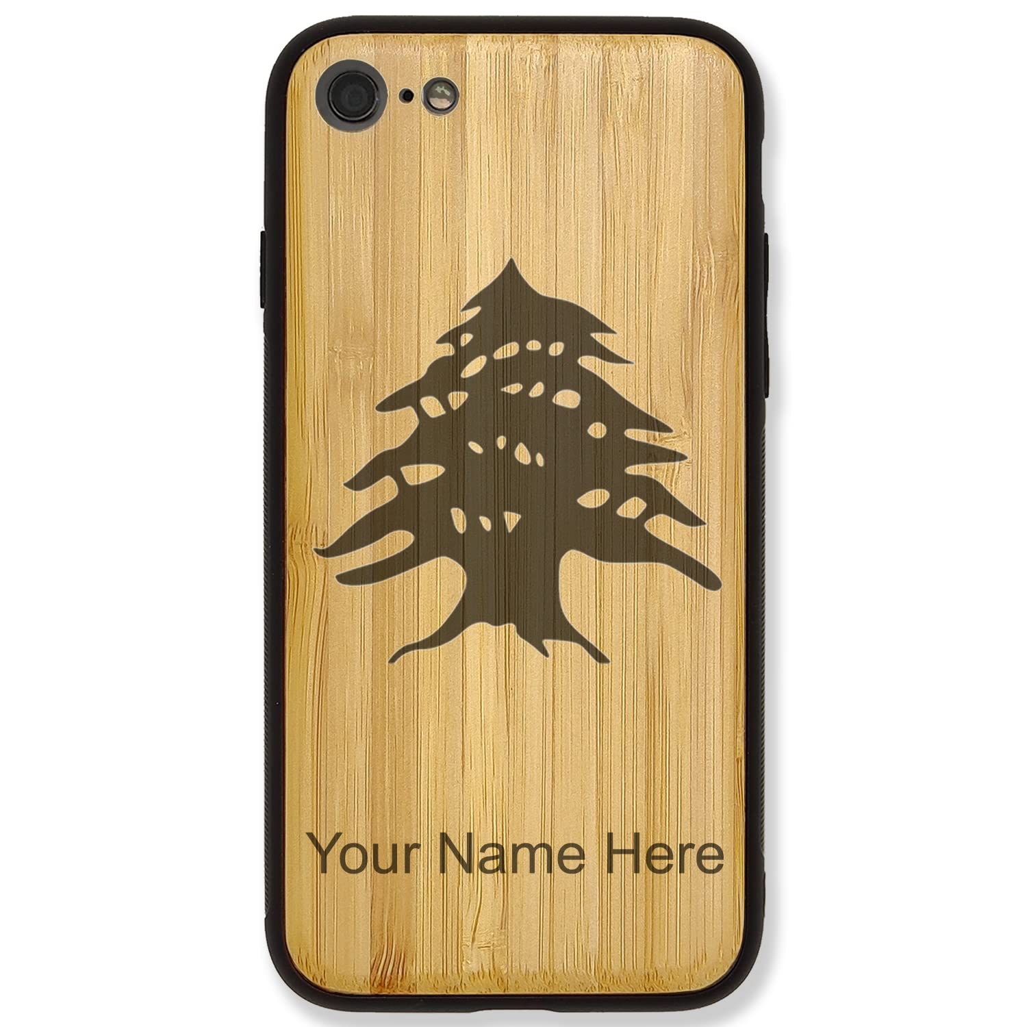 Lebanon Flag iPhone 7 Plus & 8 Plus Case with Personalized Engraving - Eco-Friendly Bamboo Cover for Travel & National Pride