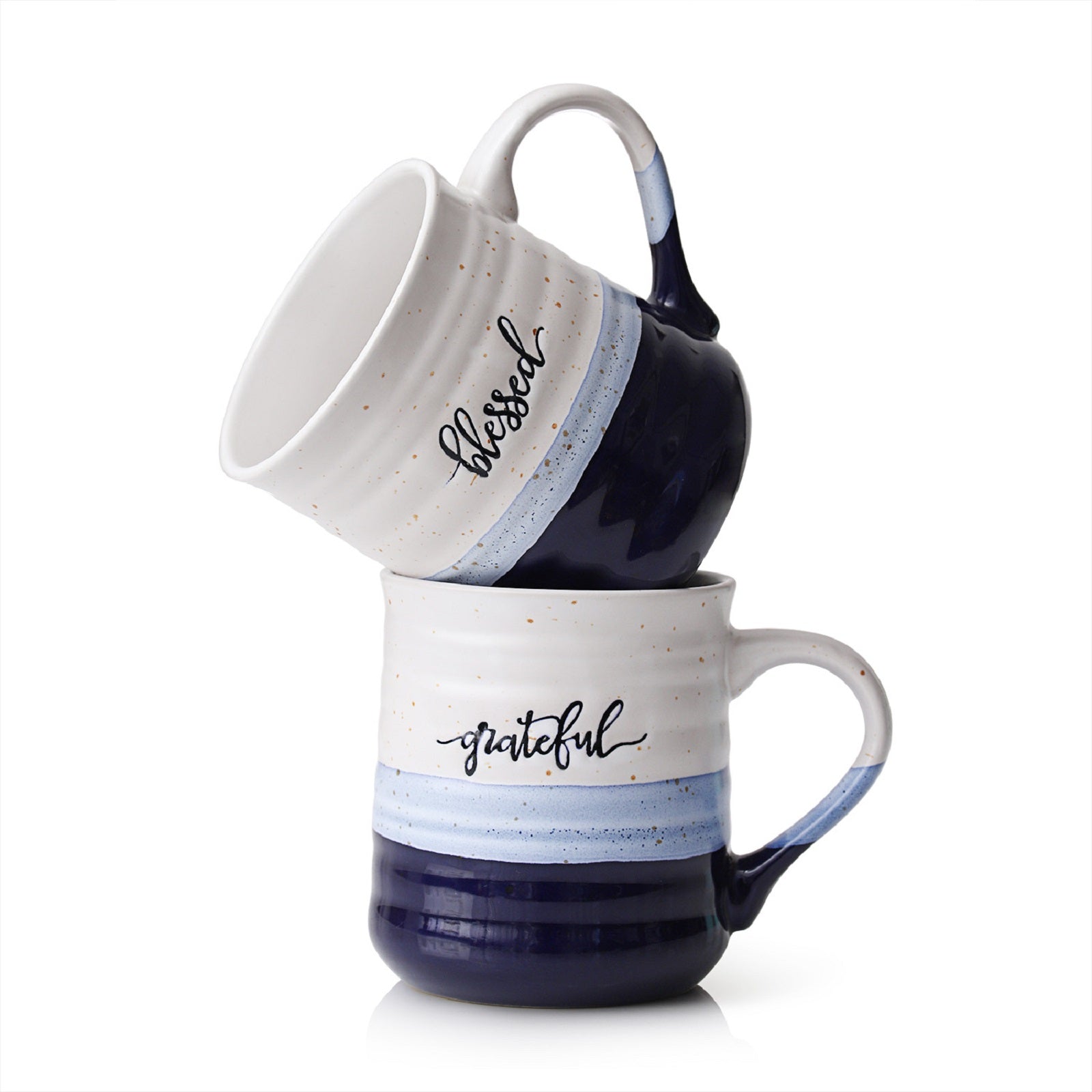 Premium 18oz Large Ceramic Coffee Mugs Set of 2 - Heavy Duty Stoneware Cups for Home, Office & Cafe Use - Perfect for Hot Coffee, Tea & Cold Beverages