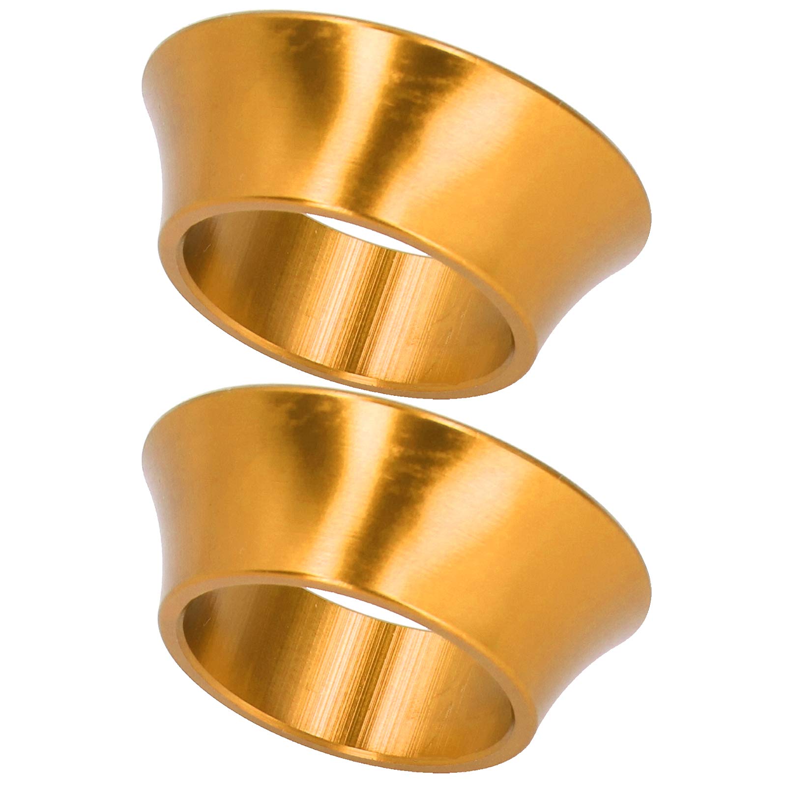 15mm Aluminum Alloy Bike Headset Spacer - Conical Stem Spacer for Mountain & Road Bikes | Compatible with Brake Pads & Bearings | Golden Color | Perfect for Bike Upgrades & Maintenance