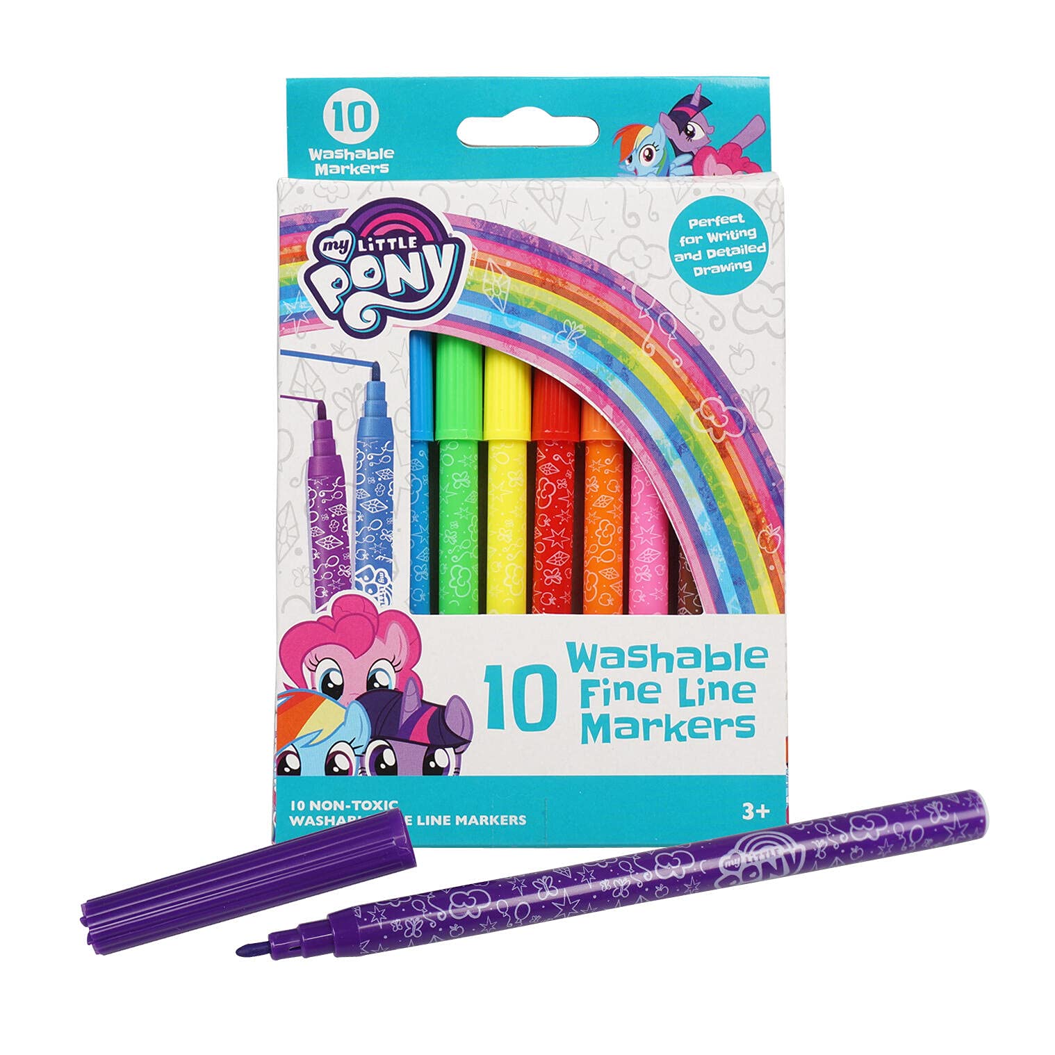 4G 10ct My Little Pony Washable Fine Line Markers - Vibrant Colors for Kids Art Projects, School Supplies & Creative Drawing Activities
