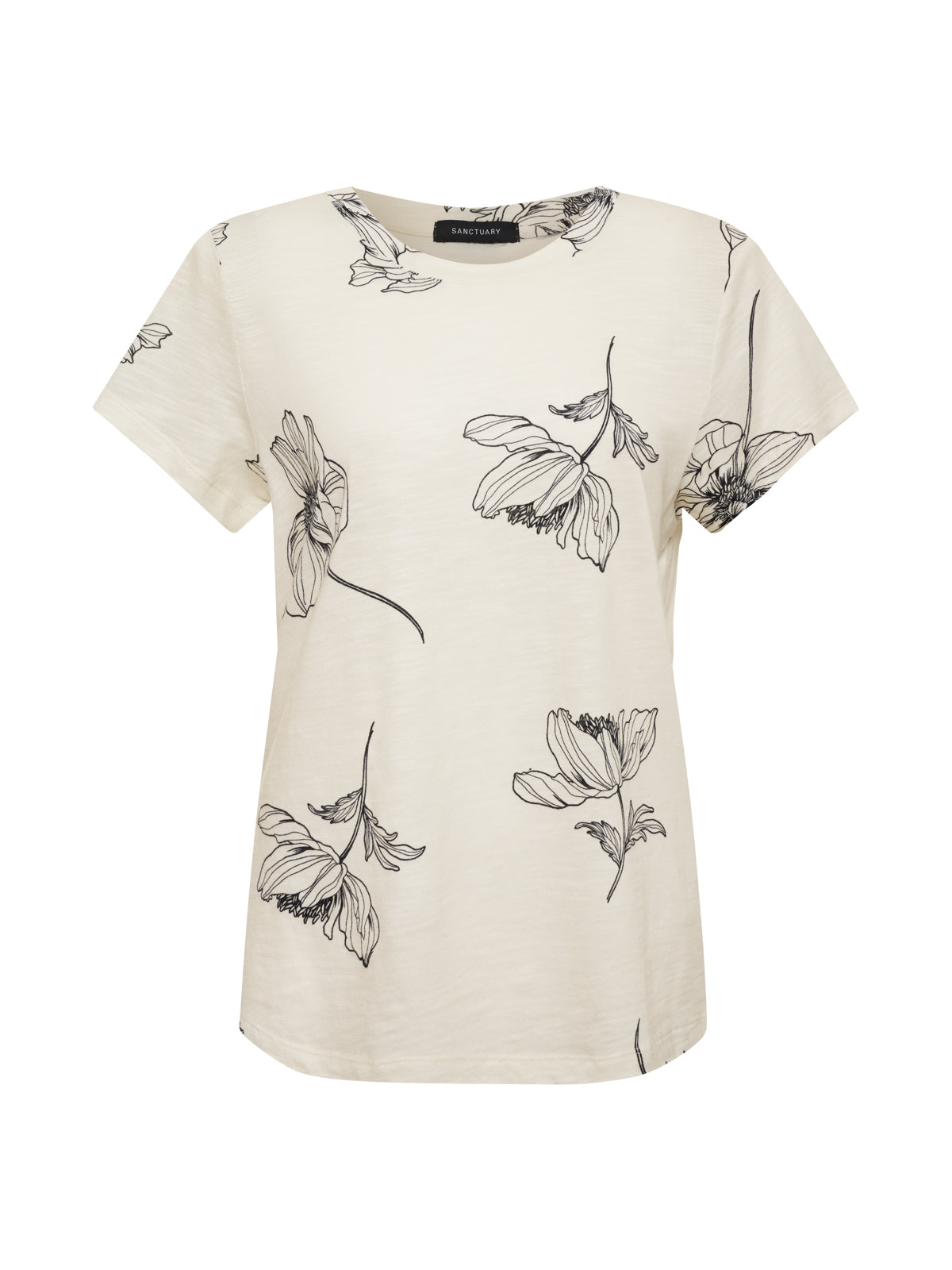 Premium Botanical Sketch Print T-Shirt for Women - Soft Cotton Comfort Fit Tee - Perfect for Casual Wear, Outfits & Everyday Fashion