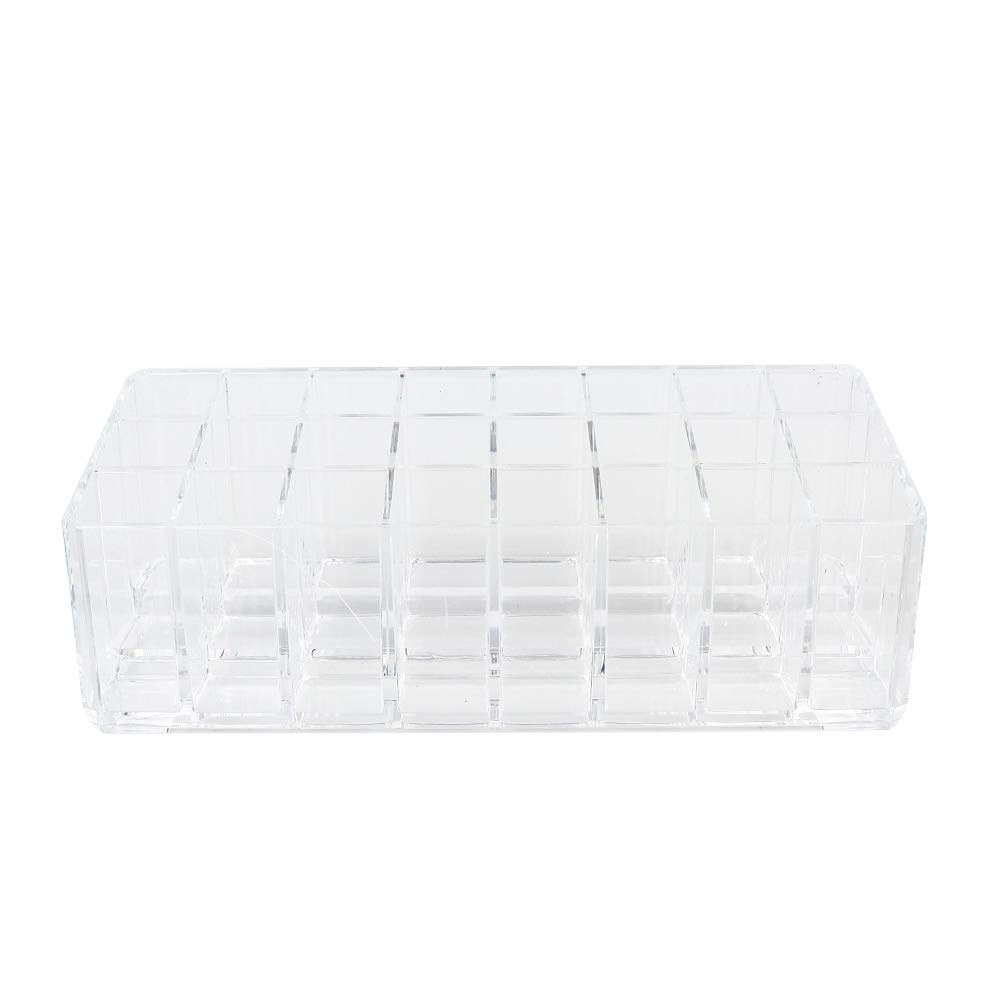 NITRIP 24 Grids Clear Lipstick Organizer - Thickened & Deepened Storage Case for Lip Gloss, Lipstick, Lip Balm - Perfect for Makeup Vanity, Travel & Cosmetic Display