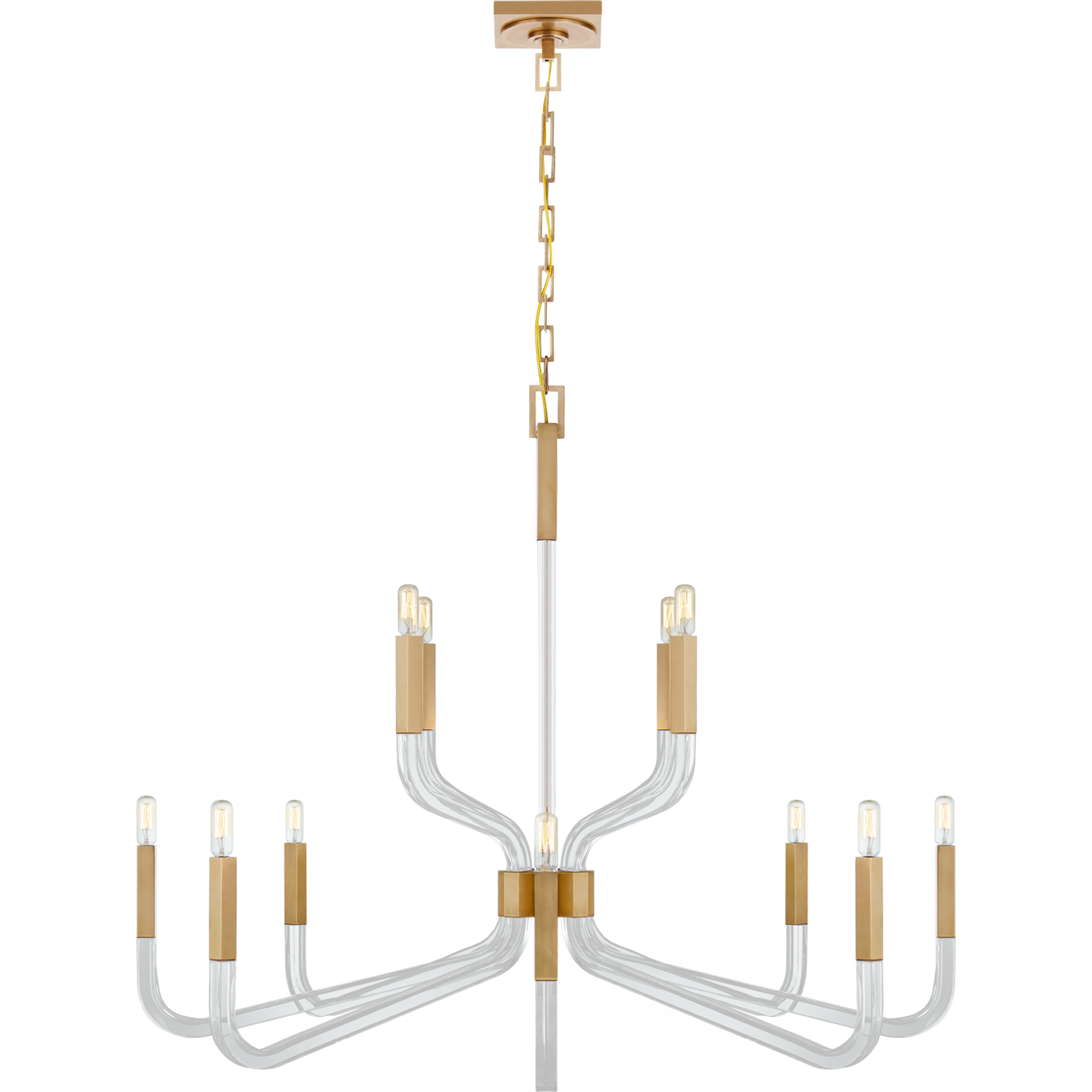 Reagan Grande Two Tier Chandelier - Elegant Crystal Ceiling Light Fixture for Dining Room & Living Room Decor | Perfect for Home, Wedding, Hotel Lighting
