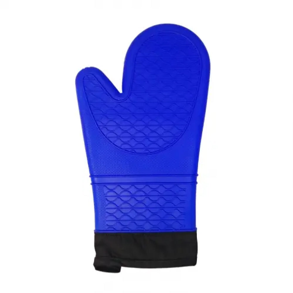 Heat Resistant 13-Inch Dark Blue Silicone Oven Mitt - Non-Slip Kitchen Glove for Baking, Grilling & Cooking - Perfect for Hot Pans, Baking Sheets & BBQ (CT-K-13DB)