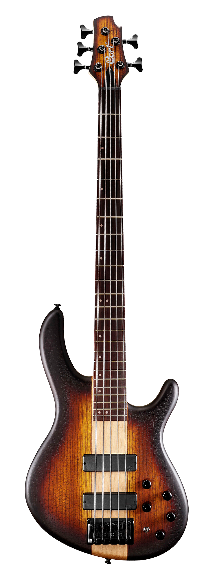 Cort C5 PLUS ZBMH OTAB 5-String Bass Guitar - Open Pore Tobacco Burst Finish | Professional Electric Bass for Studio & Live Performances