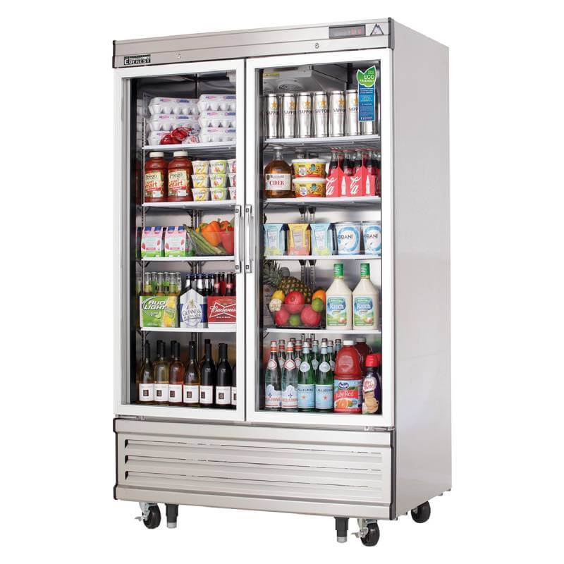 Everest EBGNR2 39-Inch Two Glass Door Reach-In Refrigerator 37 cu ft Commercial Stainless Steel - Perfect for Restaurants, Hotels, and Catering Businesses
