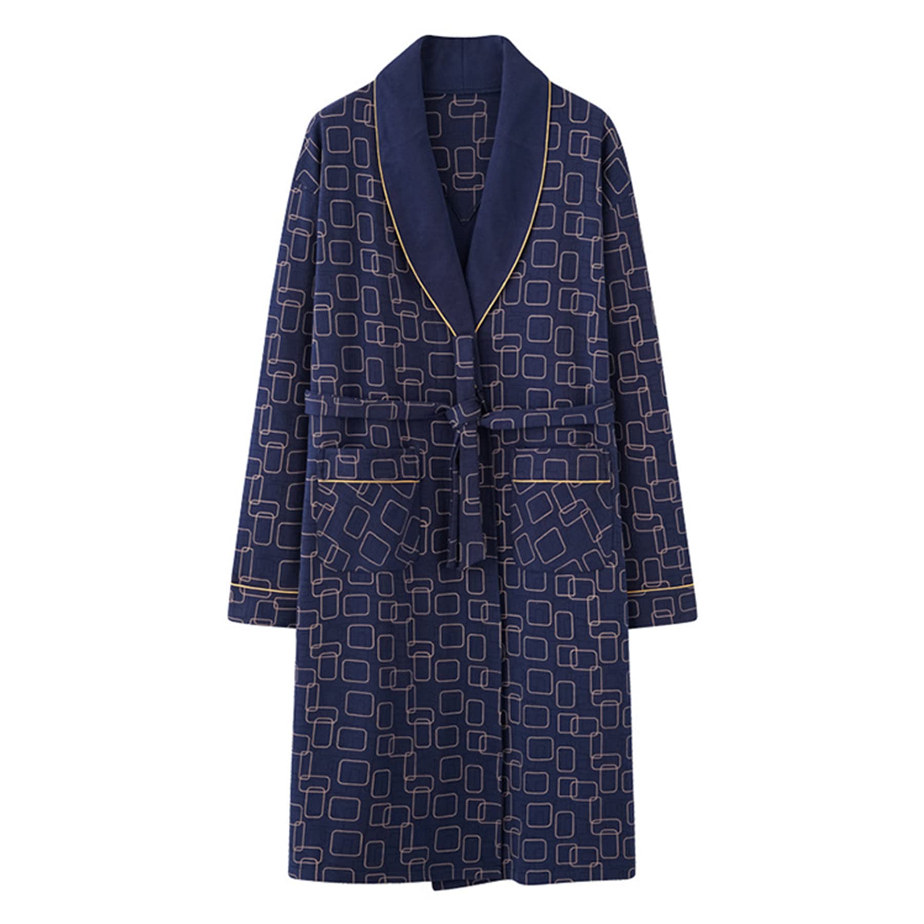 **Men's Cotton Waffle Bathrobe - Ultra Absorbent, Soft & Comfortable Dressing Gown for Spa, Lounge & After Shower - Sexy & Stylish Men's Robe**