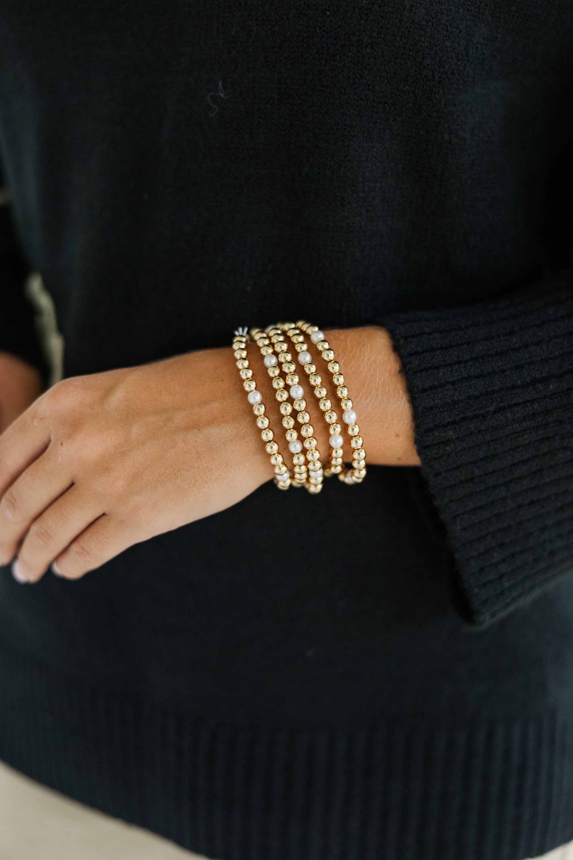 Believe In You Gold & Pearl Bracelet Set for Women - Elegant Jewelry Gift for Birthday, Anniversary & Special Occasions