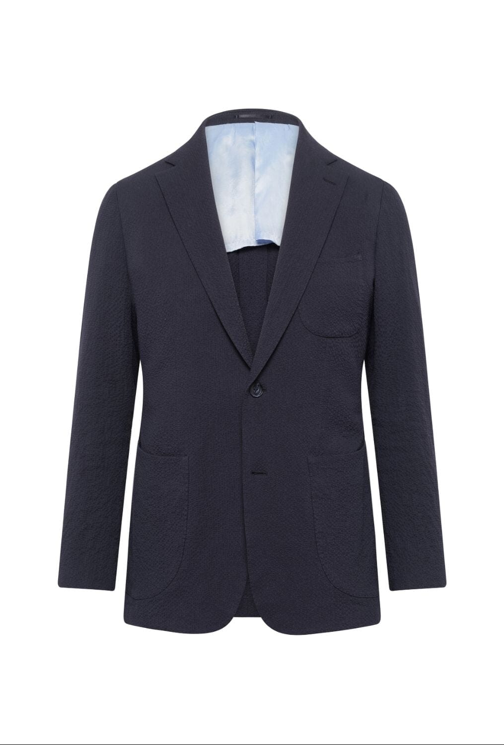 Julius Men's Navy Seersucker Sports Suit - Lightweight Breathable Summer Blazer & Pants Set for Golf, Weddings & Outdoor Events
