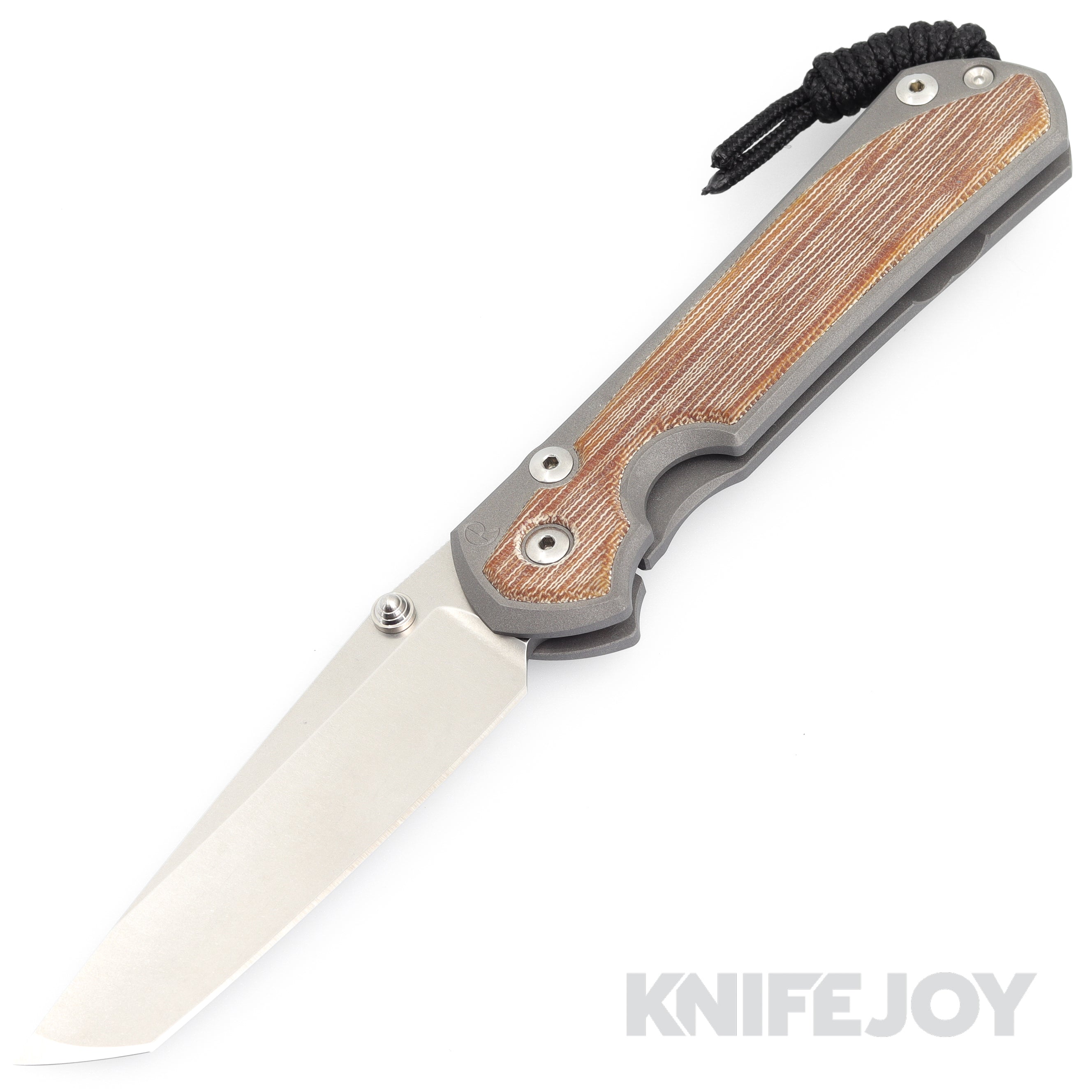 Chris Reeve Knives Large Sebenza 31 Tanto Folding Knife - Magnacut Steel Blade, Natural Canvas Micarta Inlay & Titanium Handles - Premium EDC Pocket Knife for Outdoor, Camping, Survival & Everyday Carry