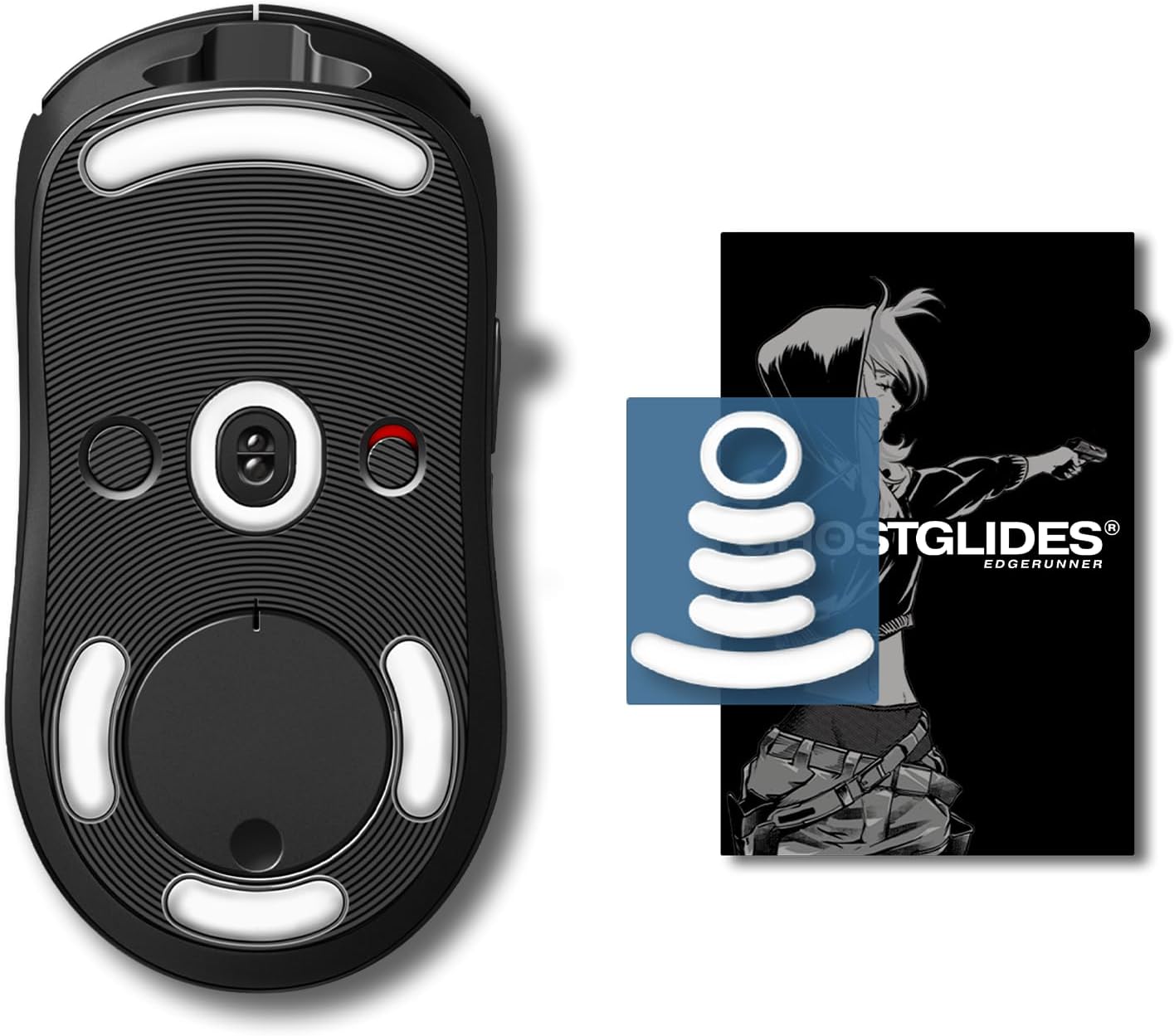 GHOSTGLIDES EDGERUNNER Skates for Logitech G Pro Wireless (GPW) Mouse - Ultra Smooth Gliding for Gaming & Office Use - Perfect for FPS, MOBA & Productivity Work
