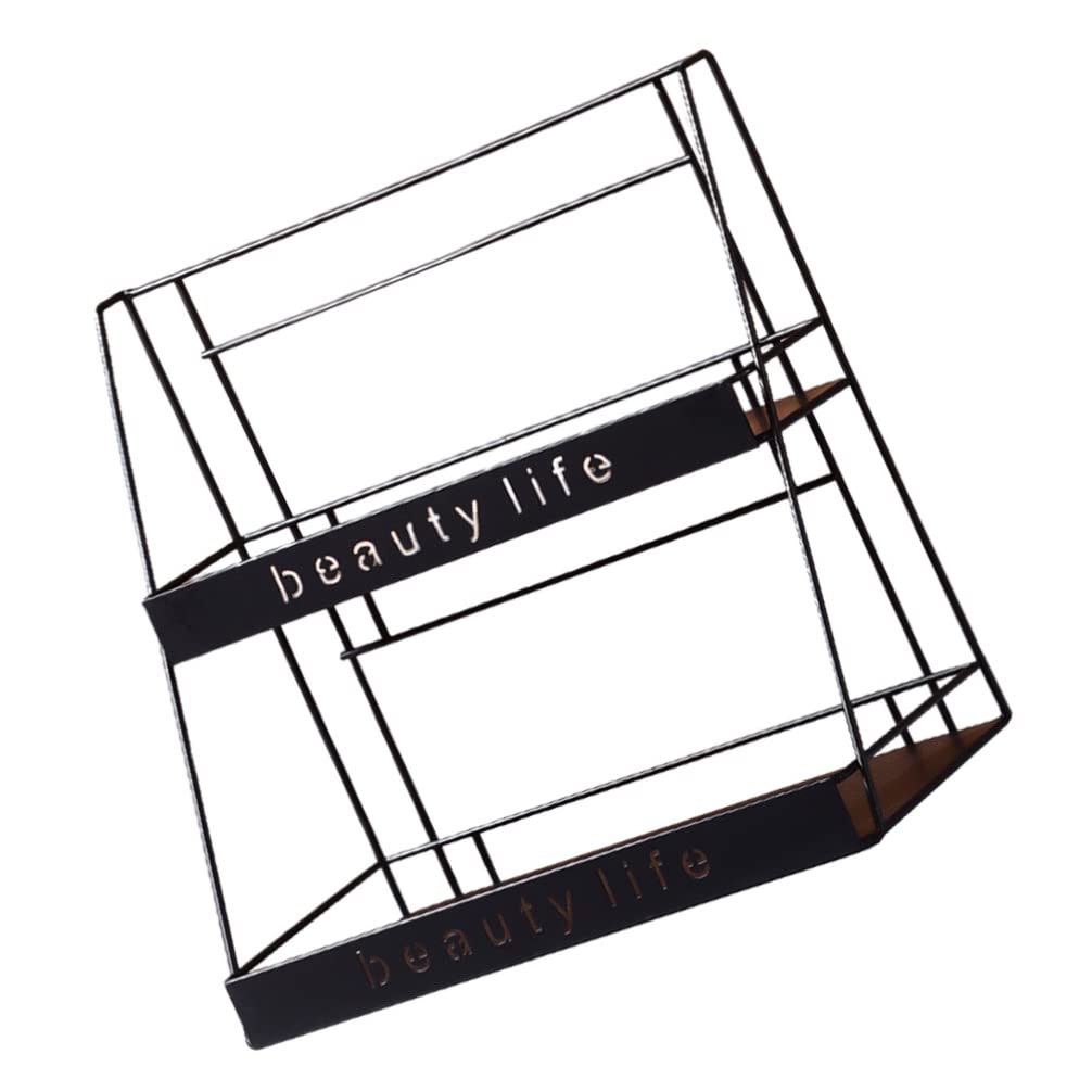 LIFKOME 2-Tier Stackable Makeup Organizer Shelf - Bathroom Vanity Tray, Countertop Iron Shelf & Kitchen Spice Rack for Home Organization (Black) | Perfect for Cosmetics, Jewelry & Spice Storage in Bathroom, Bedroom & Kitchen