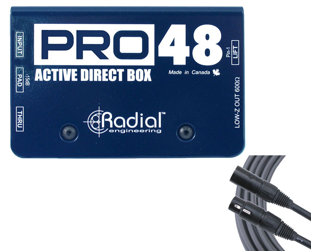 Radial Pro48 Professional DI Box with Mogami Gold XLR Cable - Perfect for Live Sound, Studio Recording & Guitar/Bass Connectivity