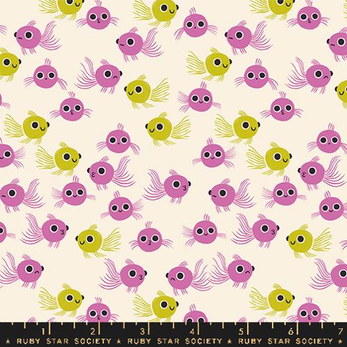 Goldfish Heliotrope Fabric by Ruby Star Society - RS5165 12 - Premium Cotton Quilting Material for DIY Crafts, Home Decor & Sewing Projects