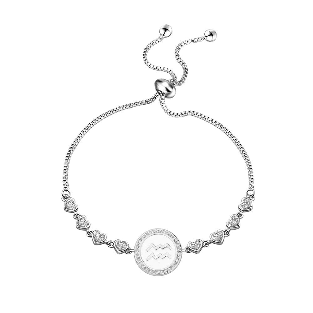 TGBJE Zodiac Sign Bracelet - 12 Constellation Silver Bracelet for Women & Girls | Horoscope Birthday Gift | Perfect for Daily Wear, Special Occasions & Astrology Lovers