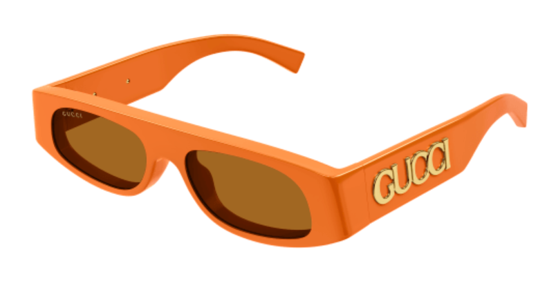 Gucci GG1771S 007 Orange/Brown Rectangular Women's Sunglasses - UV Protection Fashion Shades for Beach, Driving & Outdoor Activities