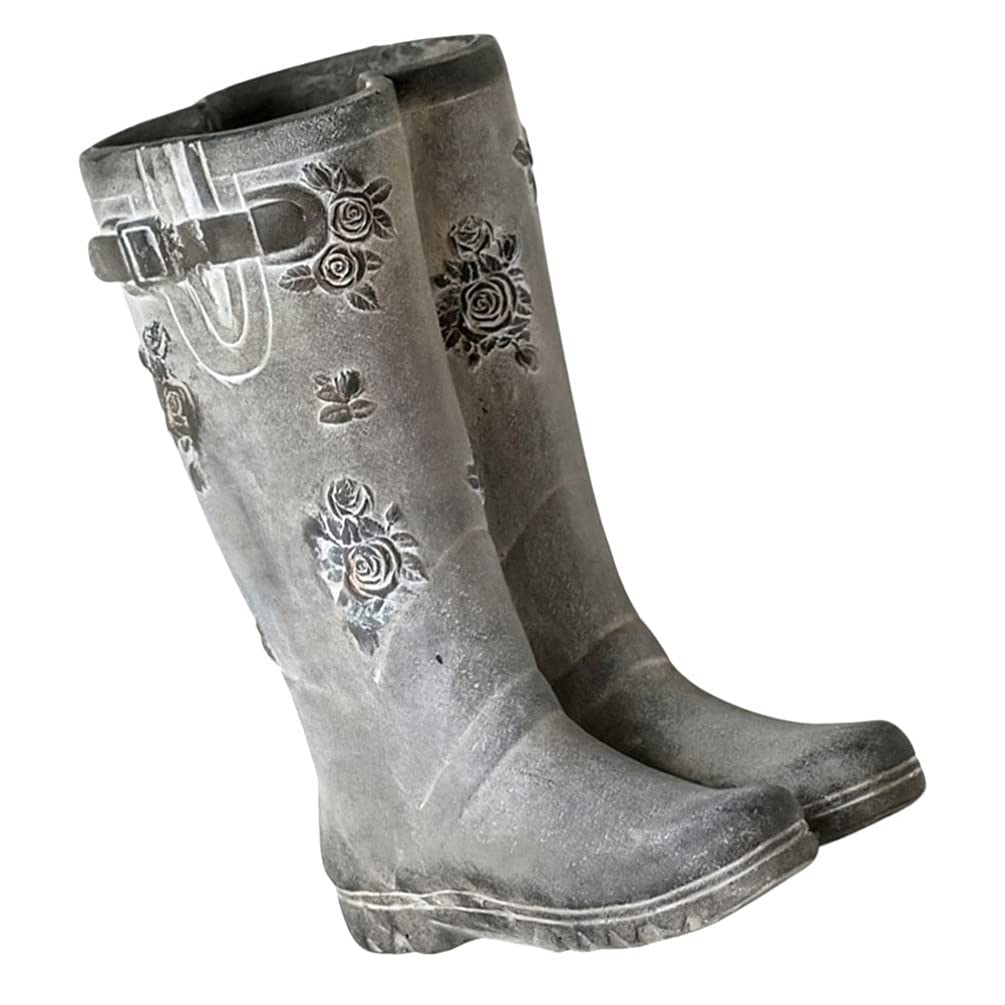 DOITOOL Galvanized Metal Farmhouse Flower Vase - Rustic Rain Boot Planter & French Flower Bucket Pot for Wedding Centerpieces, Home Decor, Garden & Patio Decorations