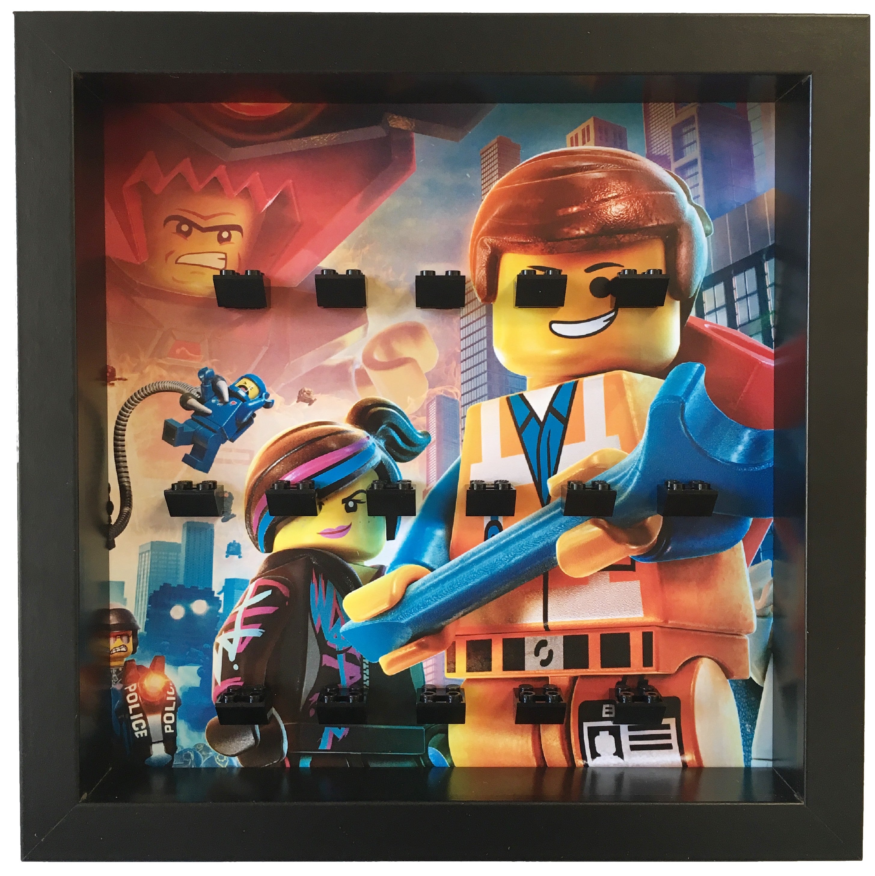 Emmet Frame for The Lego® Movie Minifigures - Display Stand for Lego Collectibles - Perfect for Home Decor, Office Display & Gift Giving