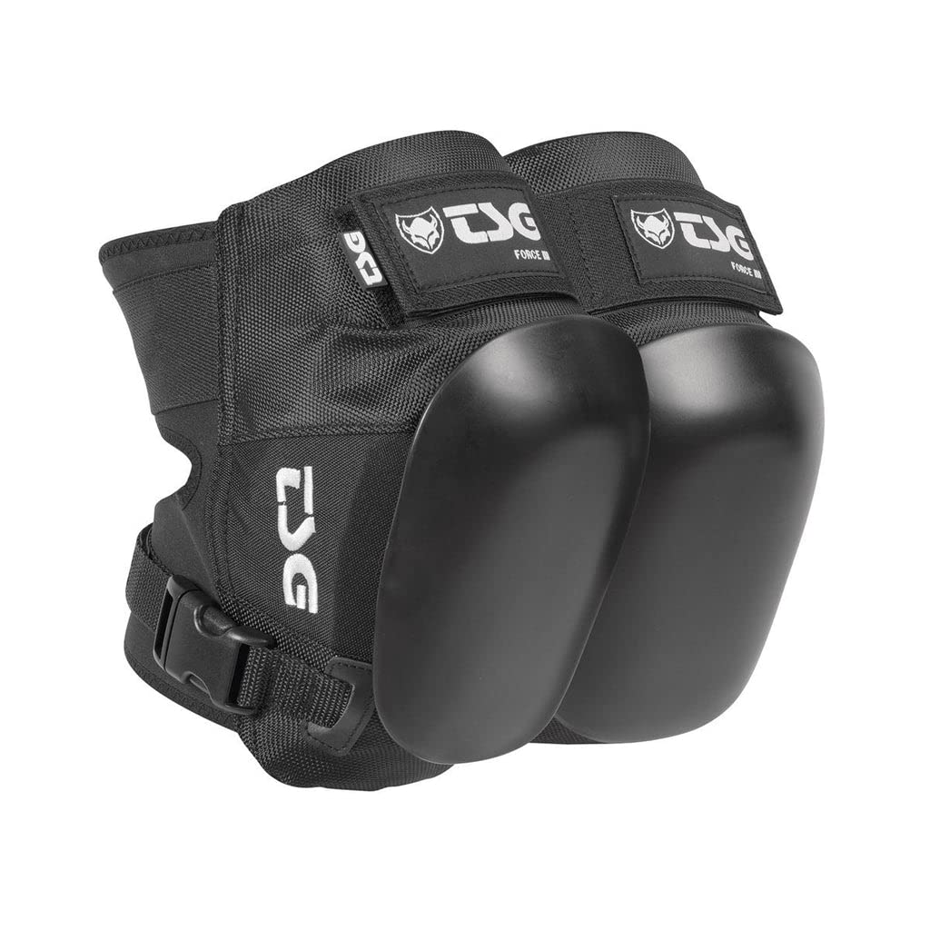 TSG Force III Knee Pads - Certified Skateboard Protective Gear with Hardshell & EVA Foam for Adults | Replaceable PE Cap, Tear-Resistant Nylon | Open Back Swiss Design | Ideal for Skateboarding, Rollerblading, BMX & Extreme Sports