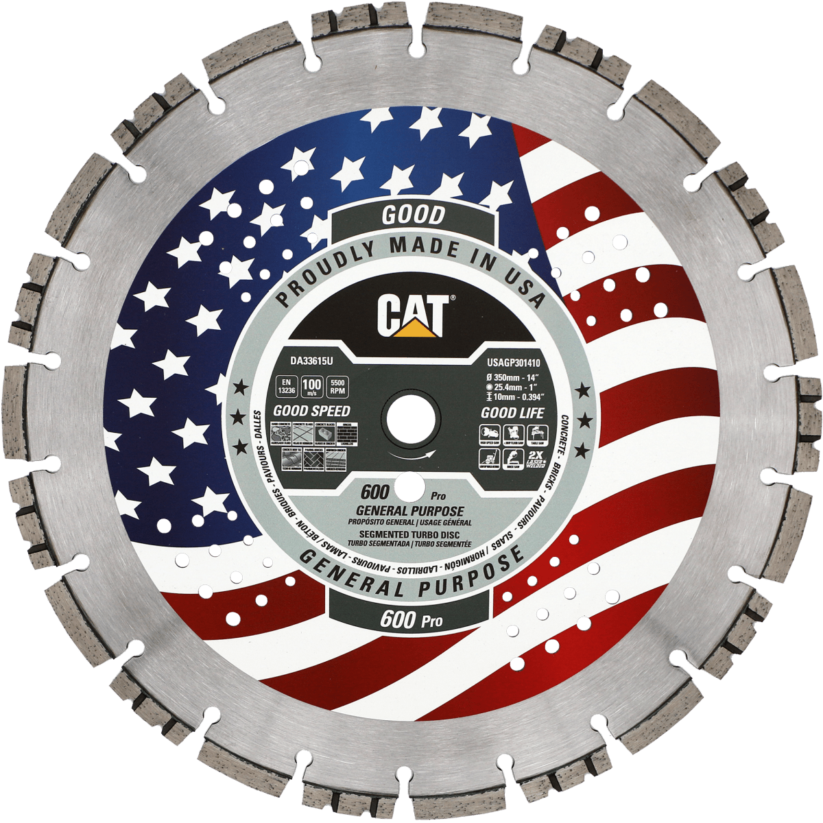 Cat® 600 Pro Diamond Blade - 10mm General Purpose Cutting Disc for Concrete, Brick & Tile | Free Shipping USA | Perfect for Construction & DIY Projects